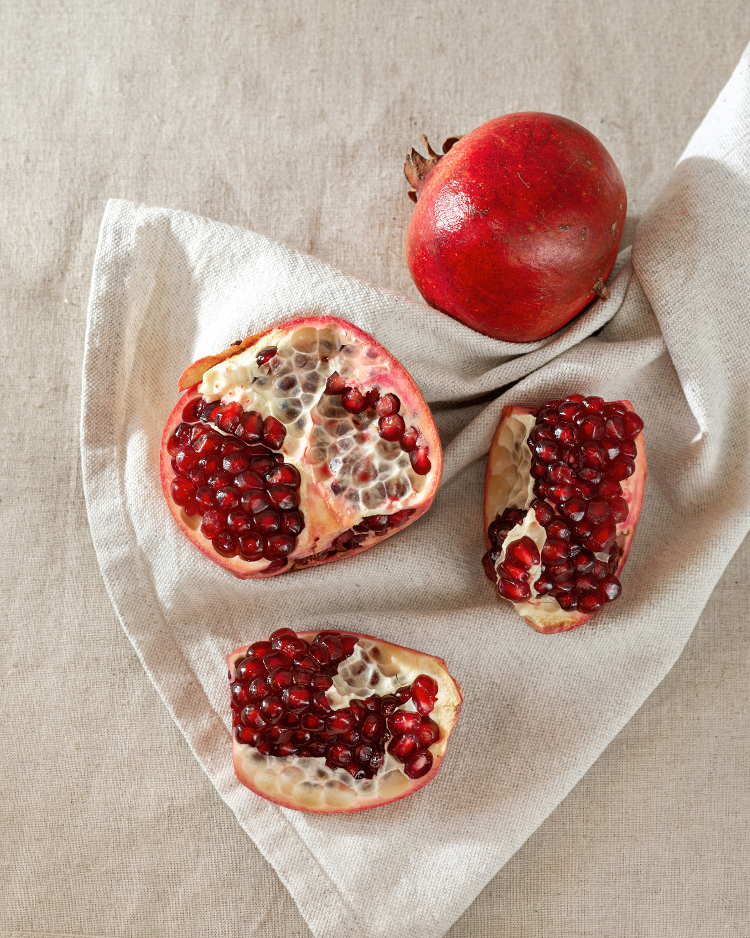 Antioxidanten op doek granaatappel pitjes super beschermers